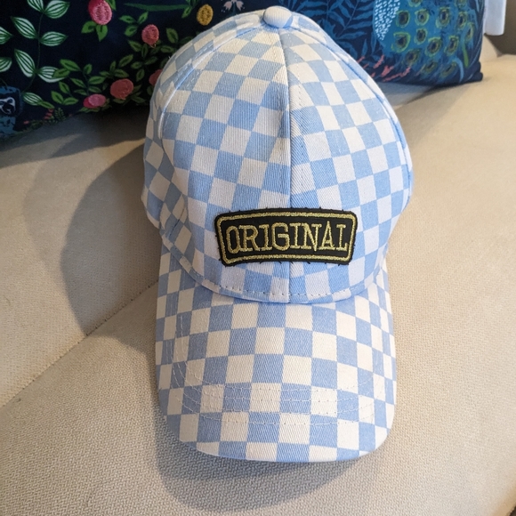 Accessories - Handmade Hat, "Original" blue checkered, unisex $20